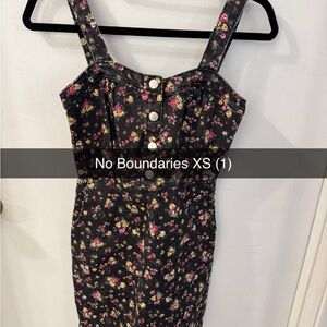 No Boundaries Black Floral Mini Dress